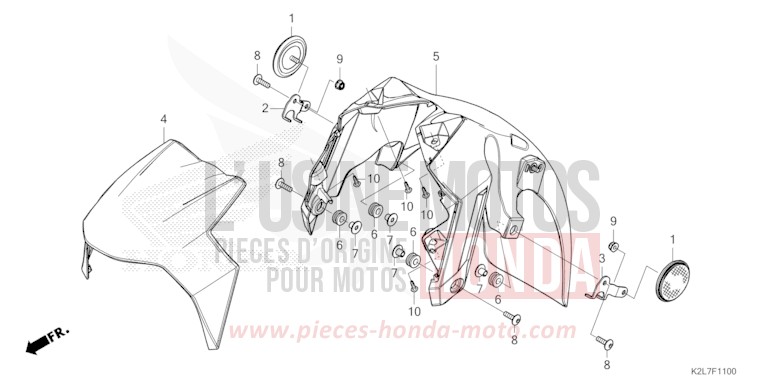 KOTFLUEGEL, VORNE von ADV 350 HYPER RED (R348) von 2025